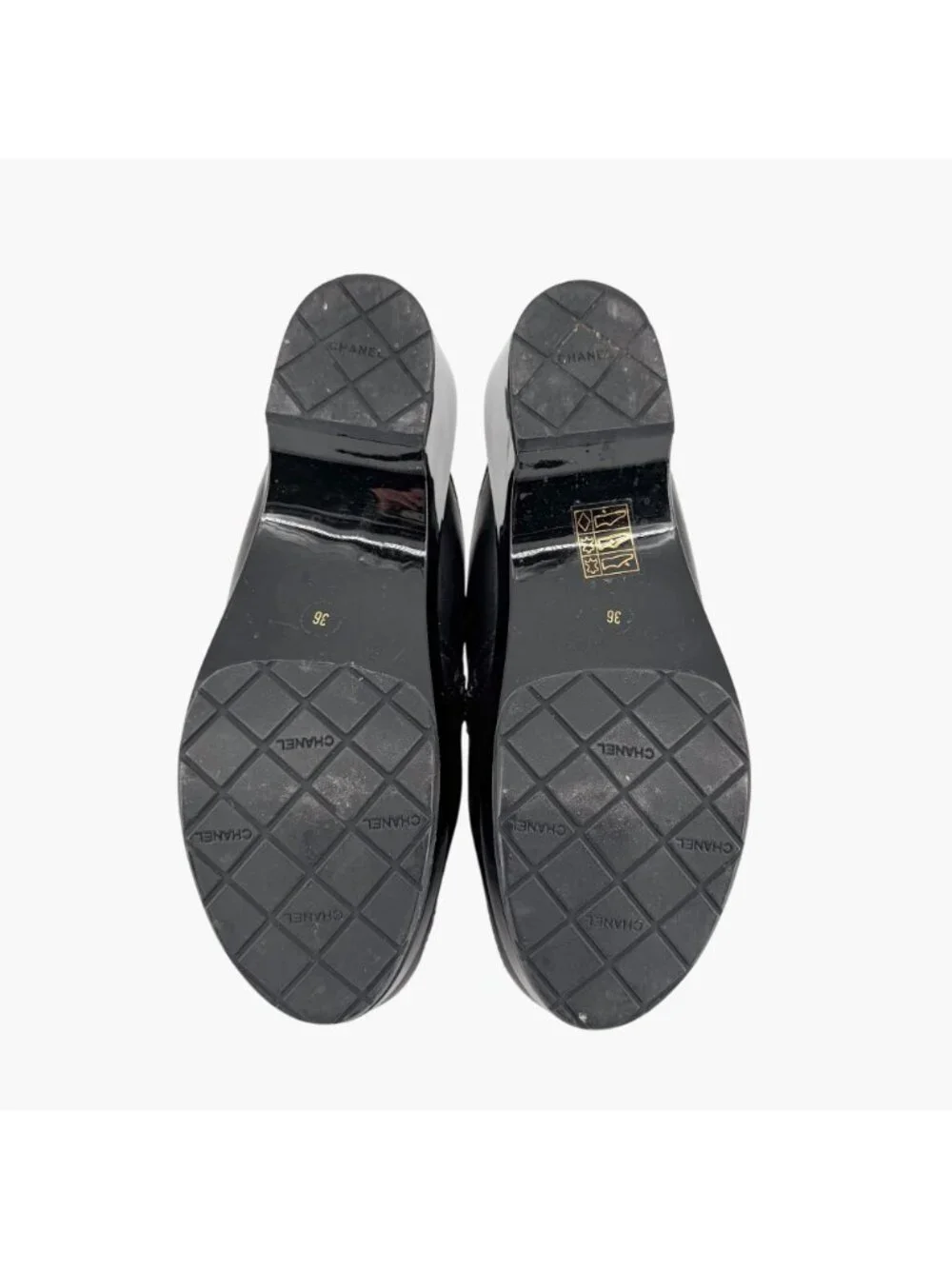 Chanel Black Leather CC Chain Mule Slip On Clogs Flats Size 36 US 5–5.5 Women's